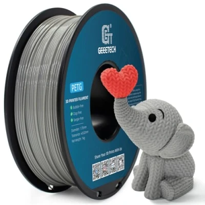 Imagen de GEEETECH filamento PETG 1,75 mm gris 1 kg carrete para impresora 3D, de 3D precisión dimensional +/ 0,02