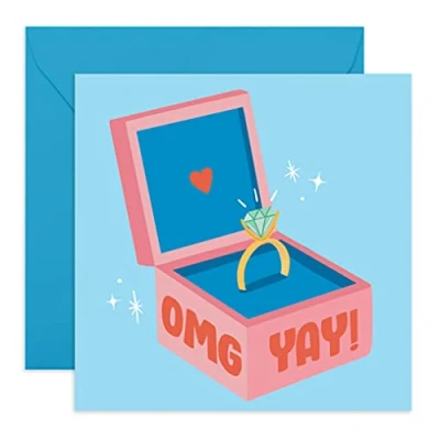 Imagen de Central 23 Bonita Tarjeta de felicitación por tu compromiso dulce Bonitas tarjetas para amigos Viene con divertidas calcomanías