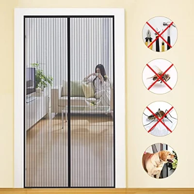 Imagen de MYCARBON Mosquitera para Puerta Protección Contra Insectos Magnético (150x220, Negro)