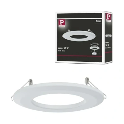 Imagen de Paulmann 92499 Adaptador de montaje para reductor agujeros lata 75 120 mm a 68 70 mm, 130 color blanco mate redondo
