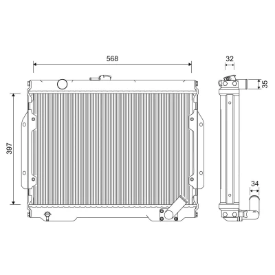 Imagen de VALEO 701262 Radiador, refrigeración del motor Aluminio 397 568 32 MITSUBISHI: L200 II Pick up