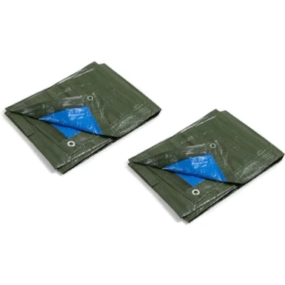 Imagen de Kippen 6082X Paquete de 2 Unidades Lona con Ojales, Bicolor, tamaño 3 x 4 m, gramaje 90 g/m²