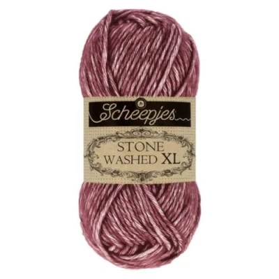 Imagen de Scheepjes Stone Washed XL Yarn, 70% algodón 30% acrílico, 850 Garnet, 1x50g