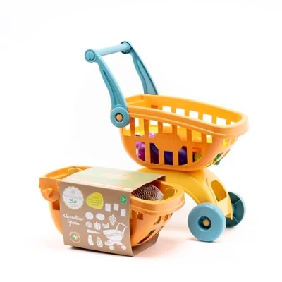 Imagen de ODS Maisonelle Bio, Carrito de la Compra Juguete para niños, con Frutas, Verduras y Cajas, sostenible bioplástico, 31 x 19 17 cm, Edad Recomendada +2 años