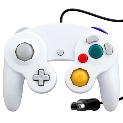 Imagen de OSTENT Wired Shock Clásico Controlador Gamepad Joystick Joypad Compatible para Nintendo GameCube NGC Consola Wii Videojuegos Color Blanco