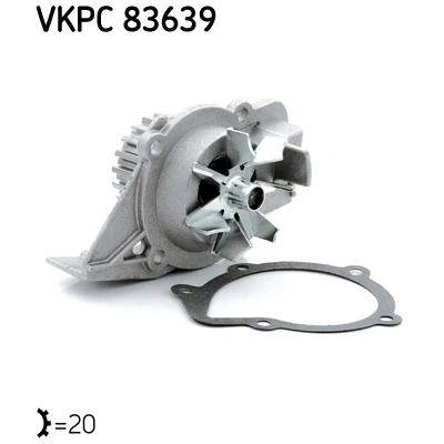 Imagen de SKF VKPC 83639 Bomba de agua 20 con juntas Plástico para accionamiento correa trapecial PEUGEOT: Partner I Furgón, 206 Hatchback norauto, oscaro,