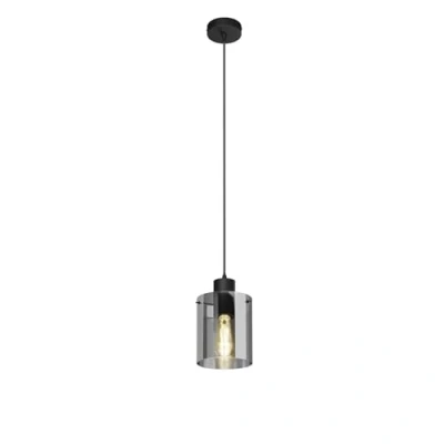 Imagen de lámpara colgante &#039;Kourtney&#039; (Moderno) en Negro hecho de Metal e.o. para Salón &amp; comedor (1 llama, E27) Lindby vidrio, colgante, mesa