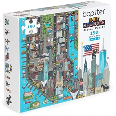 Imagen de bopster puzle de Estilo 8 bits pixelado Nueva York 180 Piezas para niños, Adolescentes y Adultos, 57 x 42 cm, Nivel 1