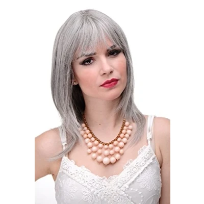 Imagen de WIG ME UP peluca de mujer pelo al hombro gris liso con flequillo aprox. 50 cm 3003 51
