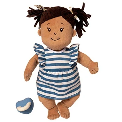 Imagen de Manhattan Toy Baby Stella Muñeca de bebé Suave 38,1 cm, Color Beige con Pelo castaño