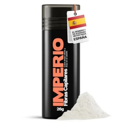 Imagen de IMPERIO Fibras Capilares y Densificador de Cabello Algodón natural. Llena engrosa su Microfibras en Polvo Para Mujeres Hombres 26g (Blanco)