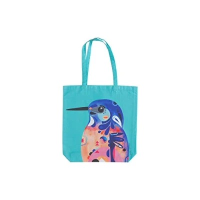 Imagen de Maxwell &amp; Williams Pete Cromer Bolsa Lateral con Diseño de Pájaro 100% Sarga Algodón, 42 x 41 cm Turquesa