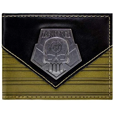 Imagen de Suicide Squad Deadshot Task Force Emblema Metálico Billetera/Cartera Bi Fold ID &amp; Tarjetero, Marrón