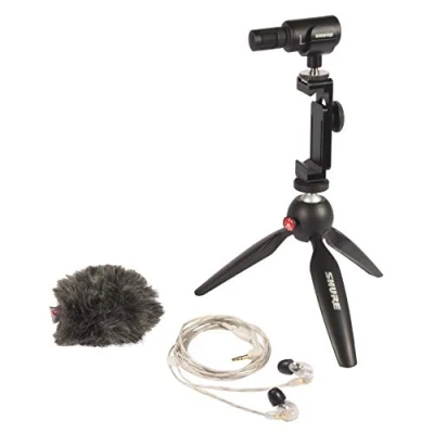 Imagen de Shure Paquete de vídeo portátil con Cascos SE215 y Kit MV88+ micrófono estéreo Condensador Digital