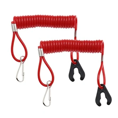 Imagen de 2 uds Motor fueraborda Cordón de Kill Switch Cable Interruptor Parada Seguridad Compatible con Yamaha