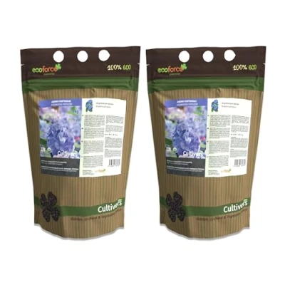 Imagen de CULTIVERS Abono Hortensias y Camelias Ecológico 2x 1kg Fertilizante de Origen 100% Orgánico Vegano. Potencia la Floración activa el color las flores