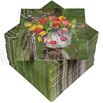 Imagen de 100 servilletas, 3 capas, 33 x cm, tulipanes