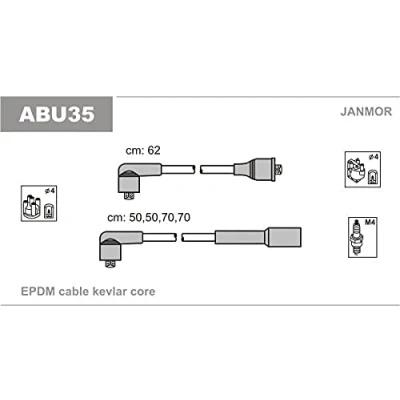 Imagen de JANMOR ABU35 Juego de Cables Encendido VOLKSWAGEN: TRANSPORTER 3 Bus,