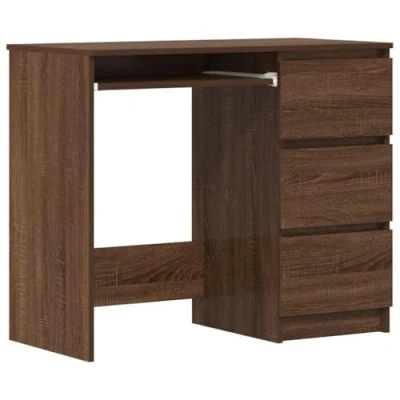 Imagen de vidaXL Escritorio Mesa Ordenador Estudio Oficina Muebles Despacho Almacenamiento Estantería Hogar de Madera Contrachapada Roble Marrón