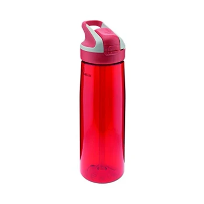 Imagen de LAKEN Botella Reutilizable de Tritan con Tapa Automática Summit, Cierre Seguridad y Pajita, 0.75L Rojo