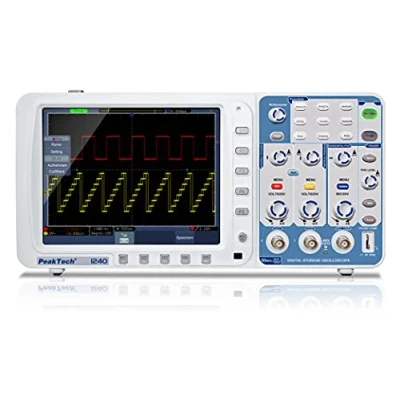 Imagen de PeakTech 1240 Osciloscopio de memoria 2 canales (60MHz) con USB, VGA, interfaz LAN y pantalla en color TFT alta resolución 8 &quot;, 20 modos medición automática, (10 millones / canal)
