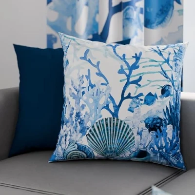 Imagen de PETTI Artigiani Italiani Par de Fundas cojín 30 x cm Microfibra, Cojines Decorativos para Dormitorio, sofá, salón, Juego 2 cojín, Funda Almohada Coral Azul, 100% Made in