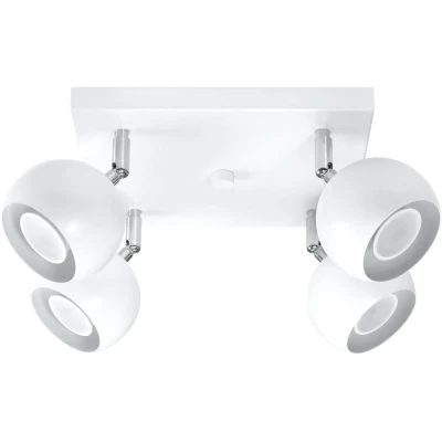 Imagen de SOLLUX LIGHTING Foco de techo Flame, blanco, 4 luces cuadrado