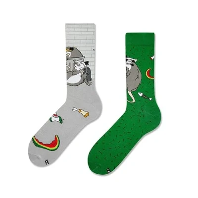 Imagen de ZOOKSY Calcetines Divertidos Altos Motivos Estampados I Funny Socks Para Mujeres y Hombres Algodón Colorado Originales Graciosos Con Dibujos Zarigüeyas