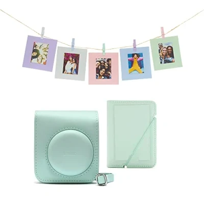 Imagen de Accesorio cámara instantánea Fujifilm Kit Instax Mini 12, Funda, 10 sobres, Cuerda, Verde