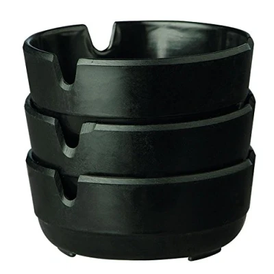Imagen de Aps 576 Juego de 3 ceniceros (melamina, 8 x cm), color negro