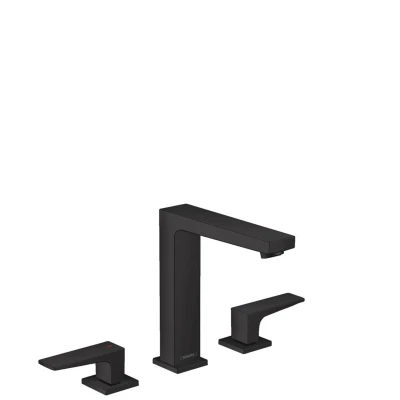 Imagen de hansgrohe 32515670 Metropol 160 Grifo de lavabo con palanca y desagüe push abierto, color negro mate