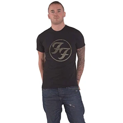 Imagen de Rock Off Foo Fighters &#039;FF Logo&#039; (negro) Hi Build Camiseta, Negro, 54