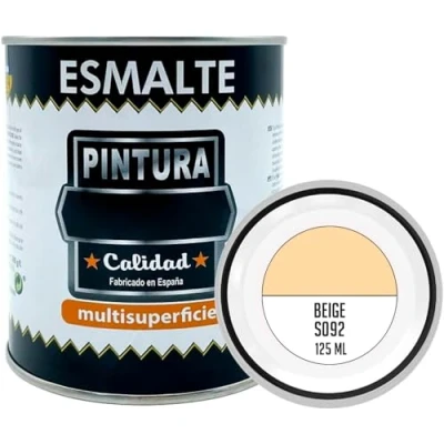 Imagen de AC Bote de Pintura Esmalte Fabricado en España Ideal para Cualquier Superficie, Madera, Plástico, Cristal o Cemento Capacidad 125 ML Beige (S092)
