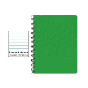 Imagen de Cuaderno Espiral Folio Rayado Horizontal 60g (Tapa Blanda) Verde