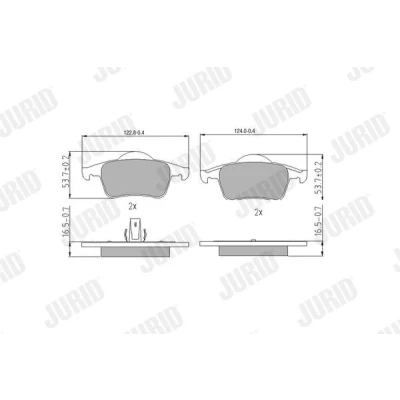 Imagen de JURID 573021J Juego de pastillas freno no preparado para indicador desgaste con clip émbolo sin accesorios VOLVO: S60 I, XC70 I Cross Country
