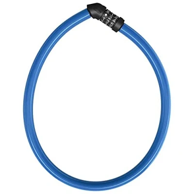 Imagen de ABUS Cerradura de Cable 4408C combinación acero 65 cm longitud con revestimiento plástico Nivel seguridad 2 Azul