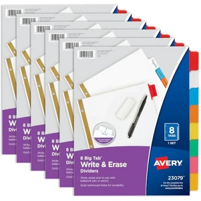Imagen de Avery Big Tab Write, color colores variados 6 Sets