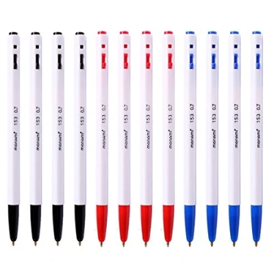 Imagen de Monami 153 bolígrafo 0,7 mm docena caja (negro, azul, rojo de tinta bolígrafos, color 12)