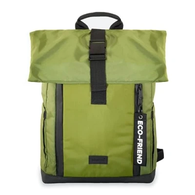 Imagen de Dingbats* Mochila enrollable de 25 l, hecha botellas PET recicladas, correas acolchadas para el hombro, hebillas metal, compartimentos interiores laptop 15 pulgadas, duradera,