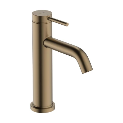 Imagen de hansgrohe Tecturis S grifo lavabo sin desagüe, ahorro de energía (CoolStart), monomando 105 mm, mezclador agua (EcoSmart+), bronce cepillado, 73312140