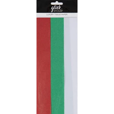 Imagen de Glick Paquete de papel seda, rojo, verde, blanco, para, envoltura, TPMX02, multicolor