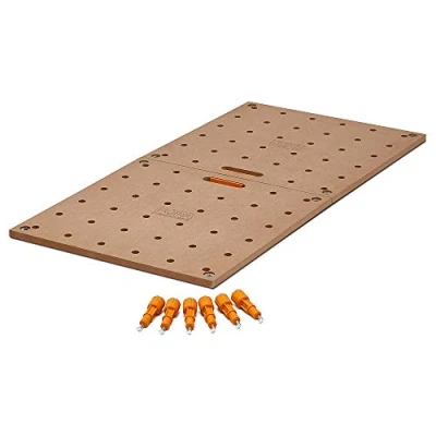 Imagen de Bora Centipede CK22TM Mesa de Banco Trabajo para Caballos Sierra 24 x 48 Pulgadas Incluye Parte Superior Madera con Agujeros Perros 20 mm + 6 Asas Bloqueo