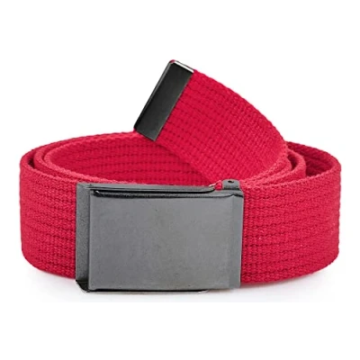 Imagen de Ladeheid Cinturón en Tejido para Hombre P10 (Rojo Grafito, 120 cm (Largo total 130 cm))