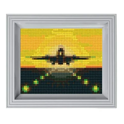 Imagen de Pracht Creatives Hobby Fantasie Pixel Mosaik Envoltorio de Regalo Aterrizaje Aviones con Marco para diseñar niños y Adultos, Multicolor (P31212)