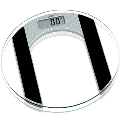 Imagen de Adler AD8122 Báscula de Baño Digital Cristal, Diseño Redondo, Pantalla LCD, Gran Precisión, hasta 150Kg, Plataforma Vidrio Templado