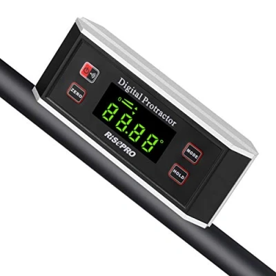 Imagen de Inclinómetro digital Risepro® con base magnética ranura en V, ángulos de 0 a 360 grados y retroiluminación 82413B