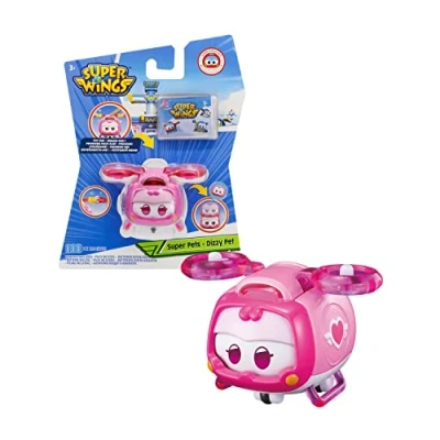Imagen de Super Wings Toys for 3 4 5 6 7 8 9 Year Old Boy Girl, Dizzy Pet w/Light Facial Expressions Interchanging Gift, Pink