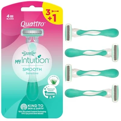 Imagen de Wilkinson Sword myIntuition Smooth Sensitive Quattro Pack de 3 + 1 unidad para mujer