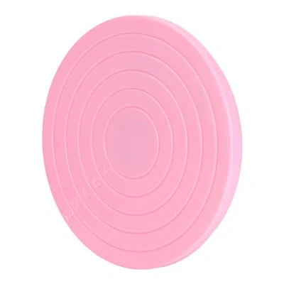 Imagen de Mesa giratoria de 2 Piezas para Pasteles, Mini Soporte Giratorio decoración Base 360 ​​Grados Rosa