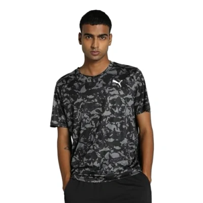 Imagen de PUMA Train FAV AOP tee Camiseta, Negro Q1 Print, M Unisex Adulto